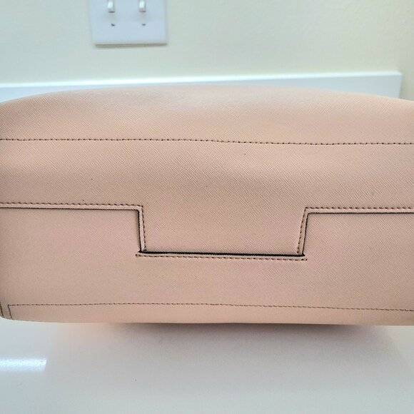 Tory Burch Robinson Double Zip Tote Pale Apricot Royal Navy - Picture 3 of 10